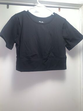 FLX Black Cropped Active Tee - Women's Short Sleeve Crop Top